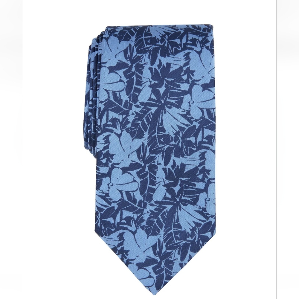 Michael Kors Blue Tonal Palm Tie